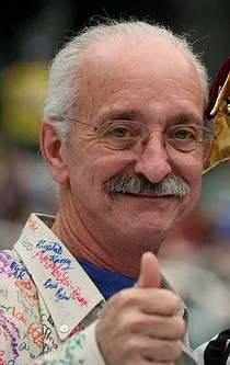 Dr. Woodie Flowers giving a thumbs up at the 2006 FIRST Championship